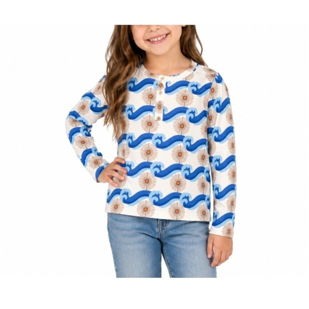 Kate Quinn Kids Ocean Sun Long Sleeve Rash Guard Tee Size 4T NWT